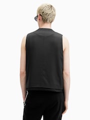 AllSaints Black Heron 100% Cotton Waitscoat - Image 4 of 5