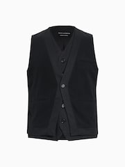 AllSaints Black Heron 100% Cotton Waitscoat - Image 5 of 5