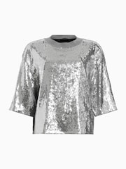 AllSaints Silver Juela T-Shirt - Image 7 of 7