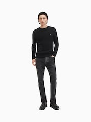 AllSaints Black Ivar Merino Crew Jumper - Image 4 of 6