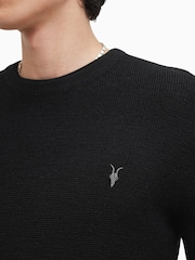 AllSaints Black Ivar Merino Crew Jumper - Image 5 of 6