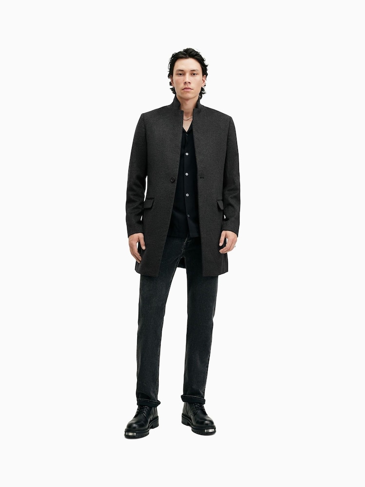 AllSaints Grey Hargrove Coat - Image 1 of 9