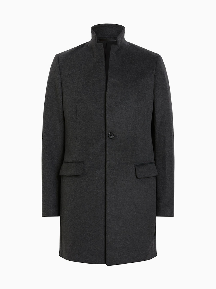 AllSaints Grey Hargrove Coat - Image 9 of 9