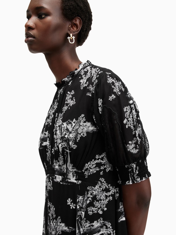 AllSaints Black Laverna Dress - Image 4 of 8