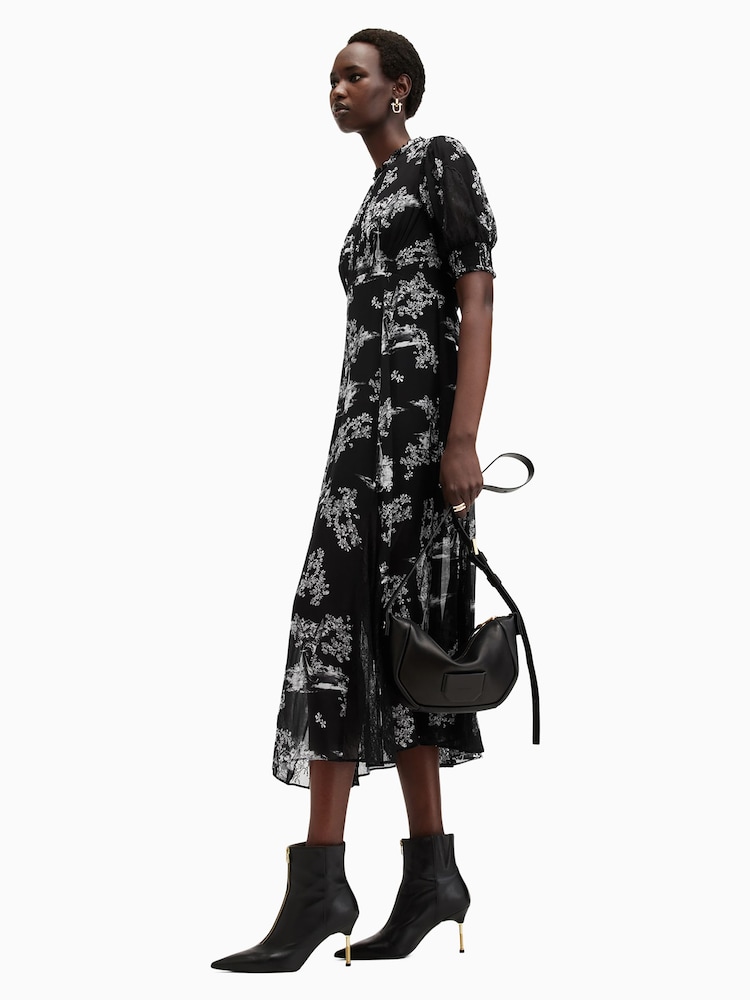 AllSaints Black Laverna Dress - Image 5 of 8