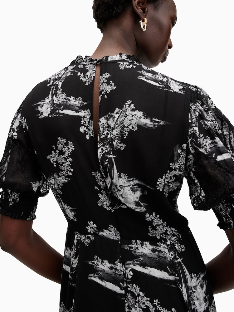 AllSaints Black Laverna Dress - Image 6 of 8