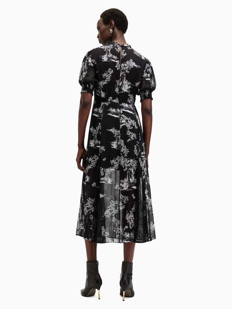 AllSaints Black Laverna Dress - Image 7 of 8