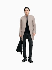 AllSaints Grey Charcoal Hargrove Coat - Image 1 of 9