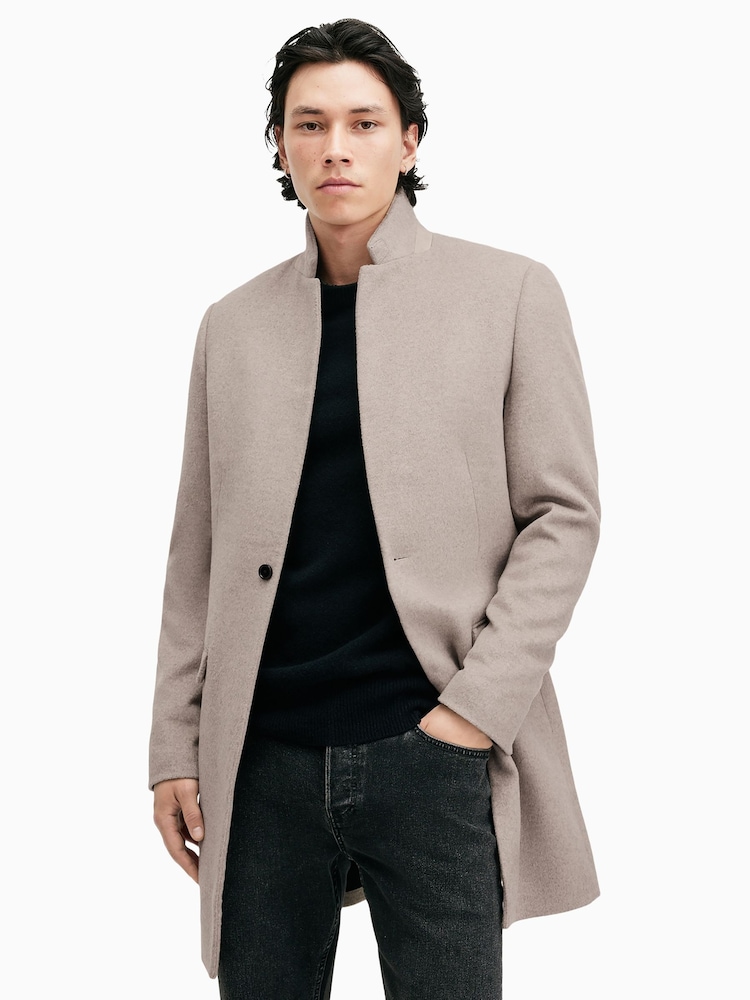 AllSaints Grey Charcoal Hargrove Coat - Image 2 of 9