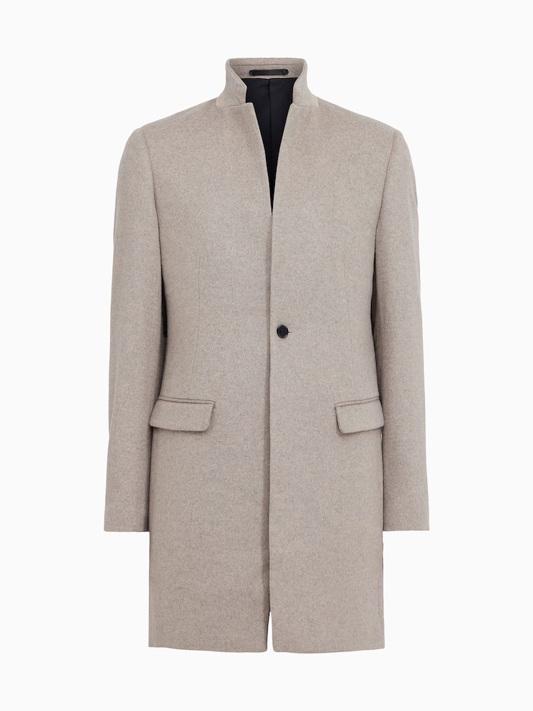 AllSaints Grey Charcoal Hargrove Coat - Image 9 of 9