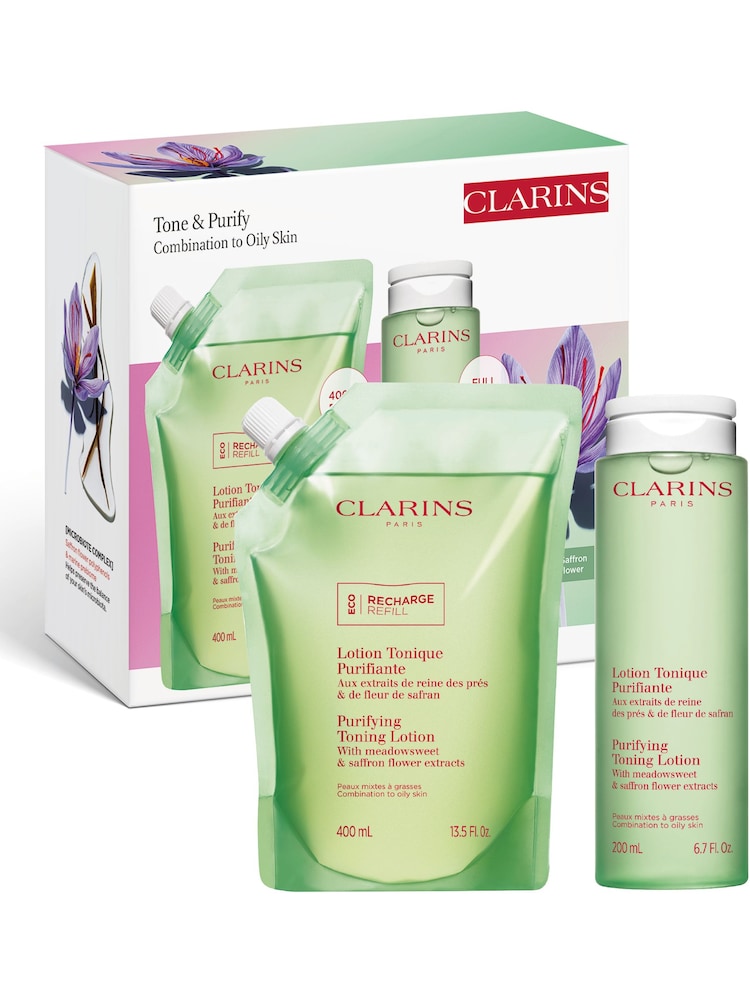 Clarins Black/White Purifying Toning Lotion and Refill Duo Set - Image 1 of 5