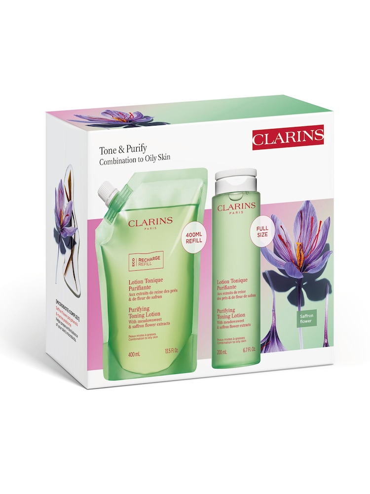Clarins Black/White Purifying Toning Lotion and Refill Duo Set - Image 5 of 5
