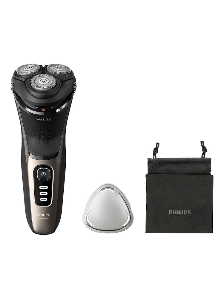 Philips Wet & Dry Electric Shaver Series 3000 with 5D Flex  Pivot heads, Travel Pouch and Popup trimmer S3242/12 - Image 1 of 5