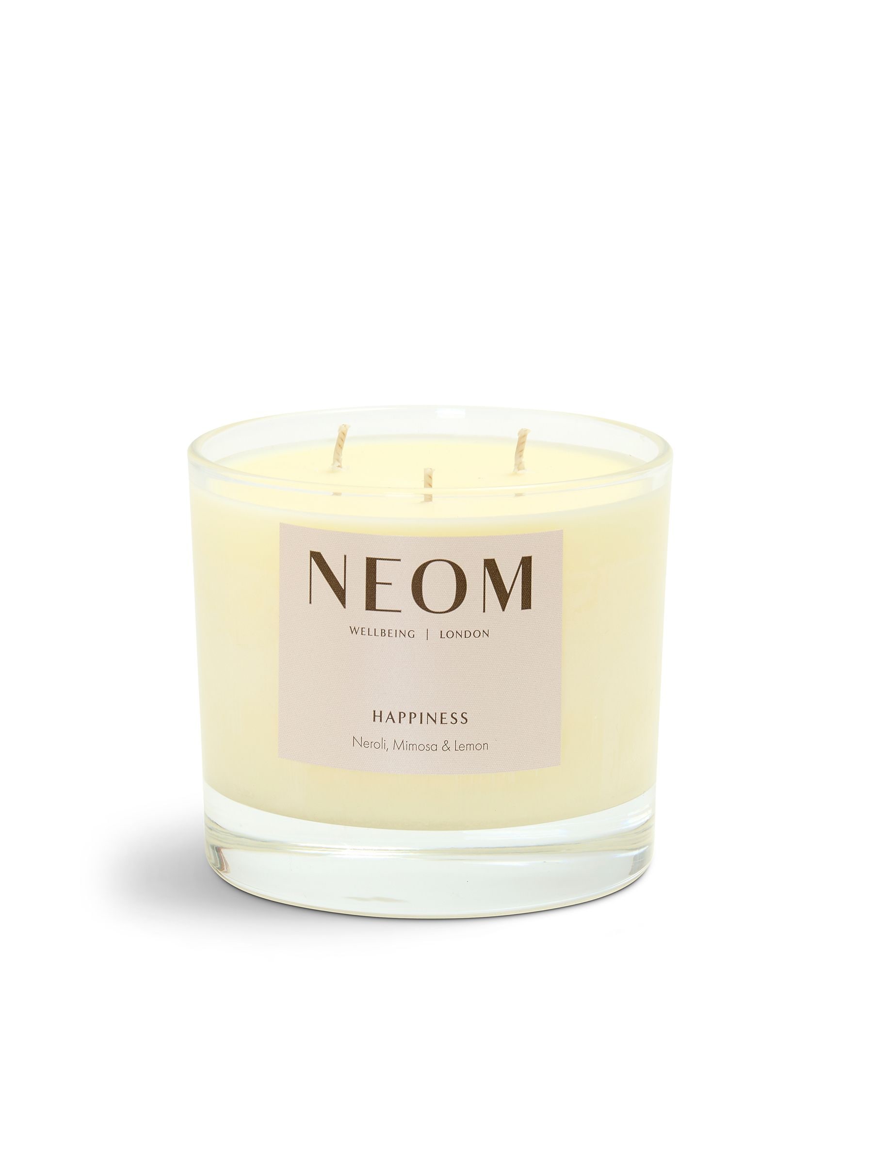 Neom- Happiness Scented Candle, 3 Wick | Essential Oil