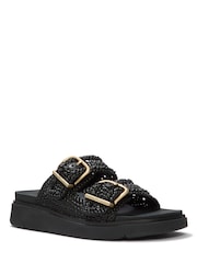 FitFlop Black Gen-Ff Woven Two-Bar Slides - Image 3 of 5