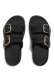 FitFlop Black Gen-Ff Woven Two-Bar Slides - Image 4 of 5