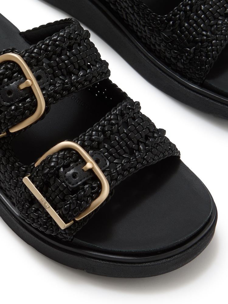 FitFlop Black Gen-Ff Woven Two-Bar Slides - Image 5 of 5