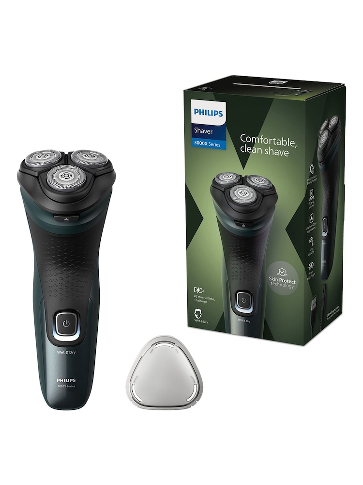 Philips Wet & Dry Electric Shaver Series 3000X with 27 PowerCut Blades, 4D Flex Heads and Popup Trimmer X3052/00 - Image 2 of 5