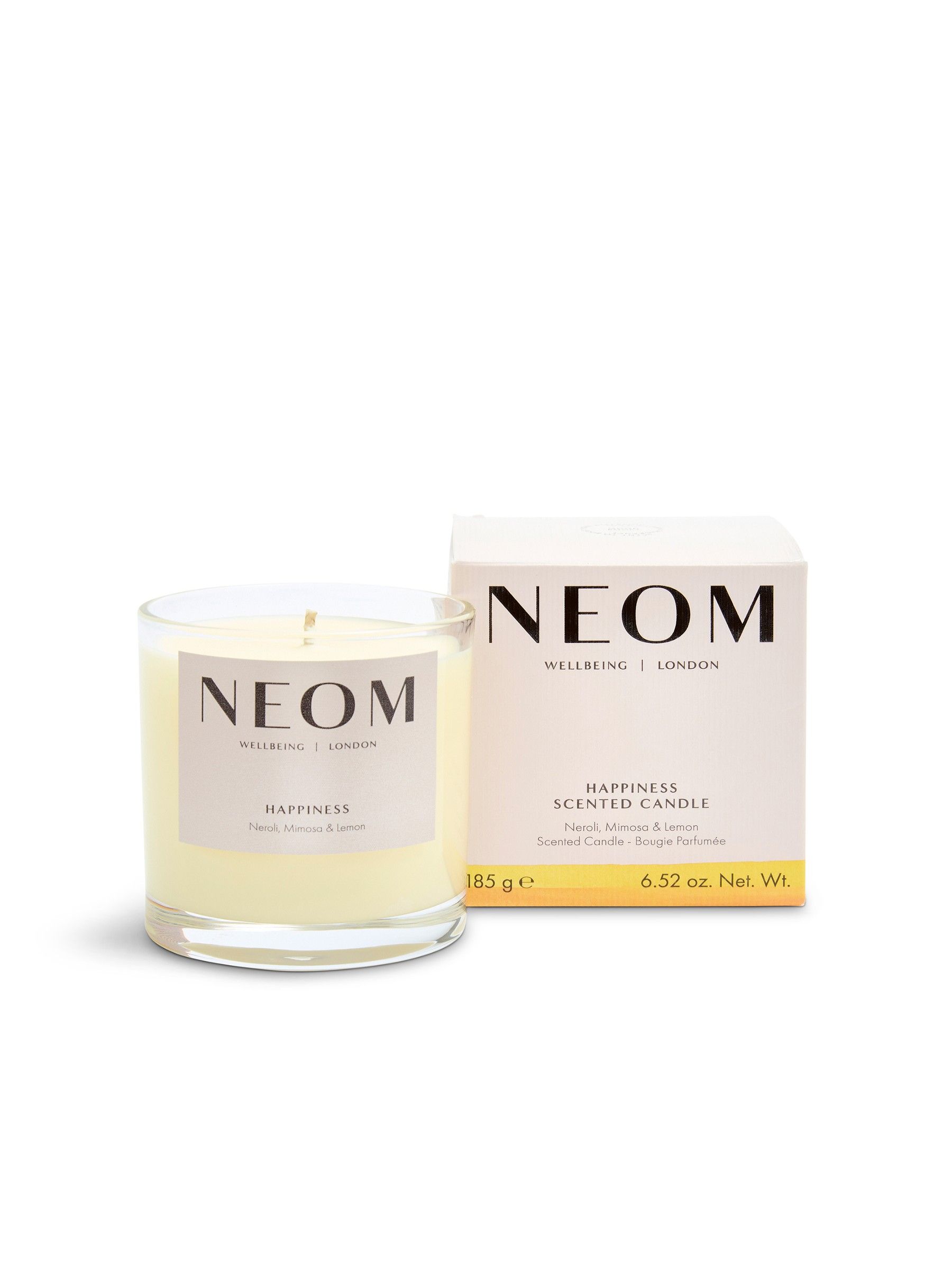 NEOM- Happiness Scented Candle, 1 Wick | Essential Oil Aromatherapy Candle | Neroli, Mimosa & Lemon | Scent to Make You Happy - Image 5