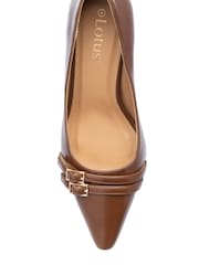 Lotus Brown Heeled Shoes - Image 4 of 4