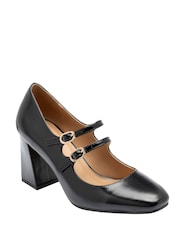 Lotus Black Heeled Mary Jane Shoes - Image 1 of 4