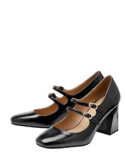 Lotus Black Heeled Mary Jane Shoes - Image 2 of 4