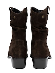 Lotus Brown Western Inspired Suede Cowboy Boots - Image 3 of 4