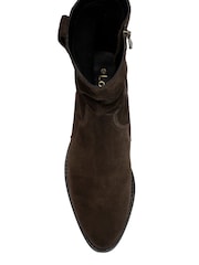 Lotus Brown Western Inspired Suede Cowboy Boots - Image 4 of 4