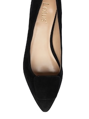 Lotus Black Low Heeled Suede Shoes - Image 4 of 4