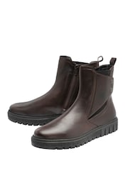 Lotus Brown Leather Zip-Up Ankle Boots - Image 2 of 4