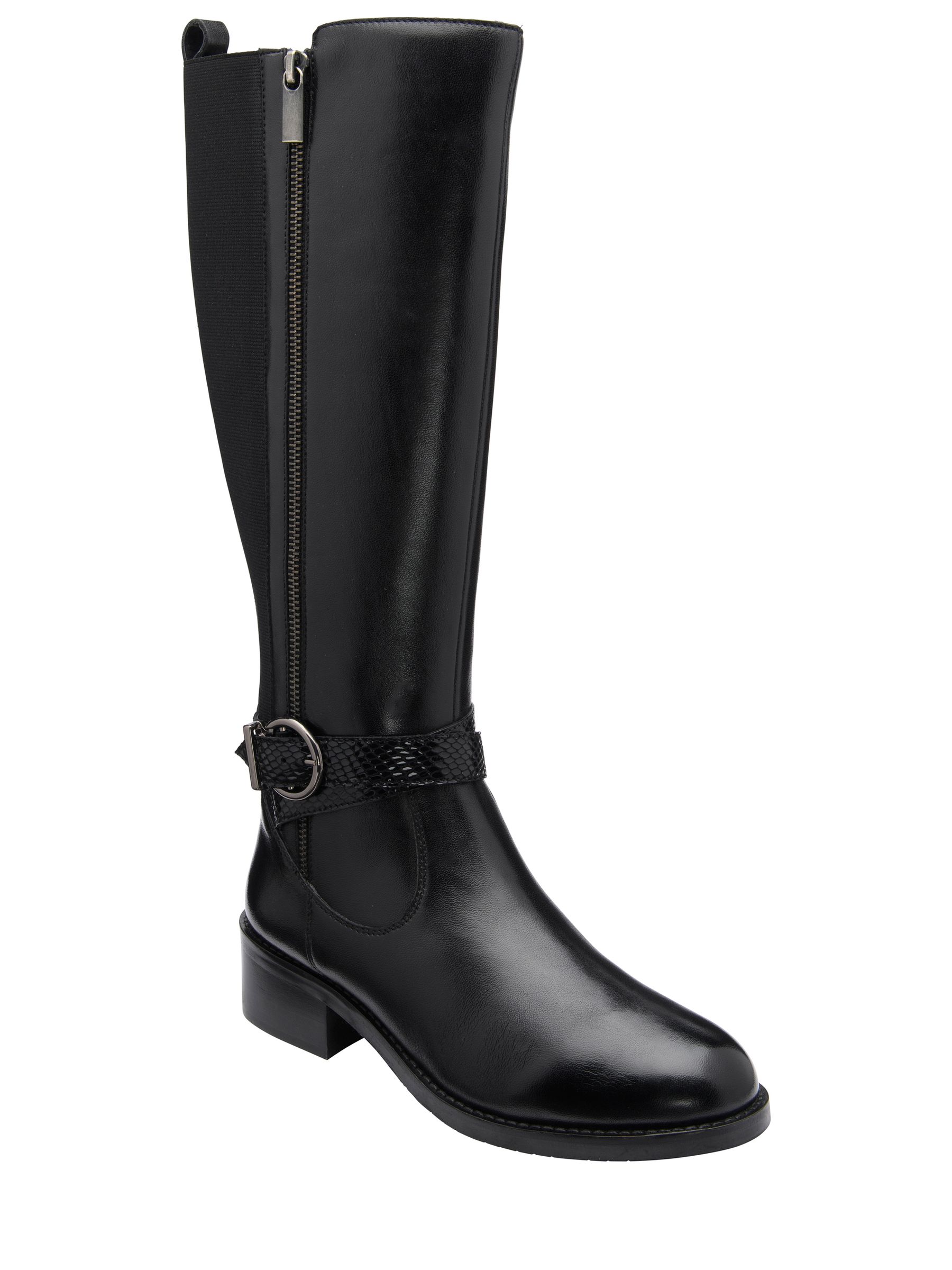 Lotus Women's 'Malia' Leather Knee High Boots in Black | Size: 3 - Image 1