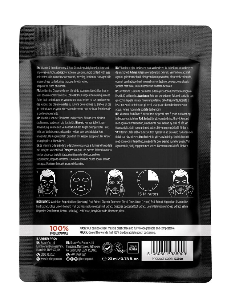 BARBER PRO Anti-Ageing Vitamin C Sheet Mask - Image 2 of 5