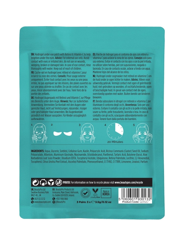 BeautyPro Retinol Under Eye Patches 3 Pack - Image 2 of 5