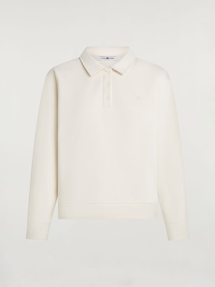 4th Arq Cream Elliot Collared Sweatshirt - Image 5 of 5 4th Arq Cream Elliot Collared Sweatshirt - Image 5 of 5