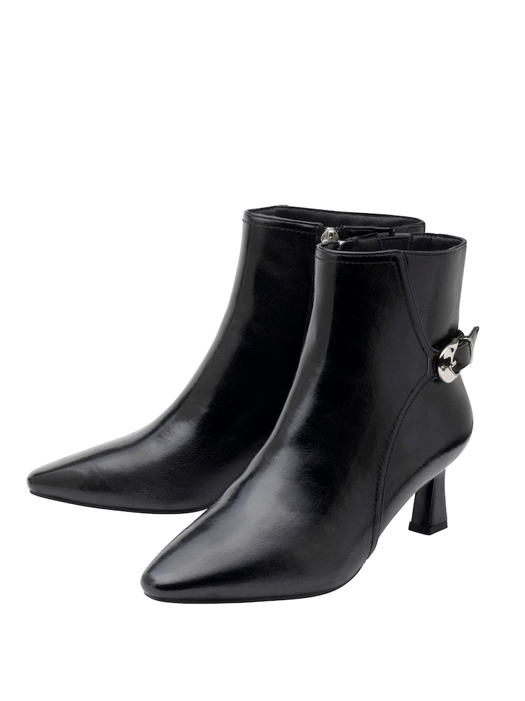 Lotus Black Pointed Toe Ankle Boots - Image 2 of 4 Lotus Black Pointed Toe Ankle Boots - Image 2 of 4