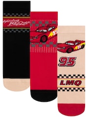 Character Red Disney Cars Socks 3 Pack - Image 1 of 5