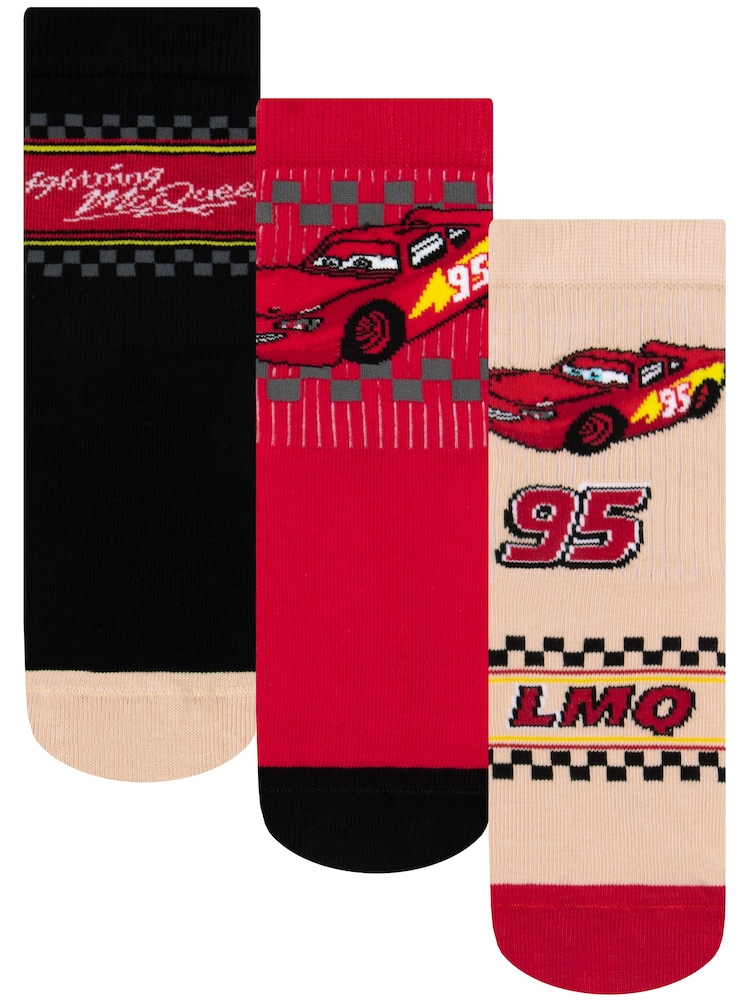 Character Red Disney Cars Socks 3 Pack - Image 1 of 5 Character Red Disney Cars Socks 3 Pack - Image 1 of 5