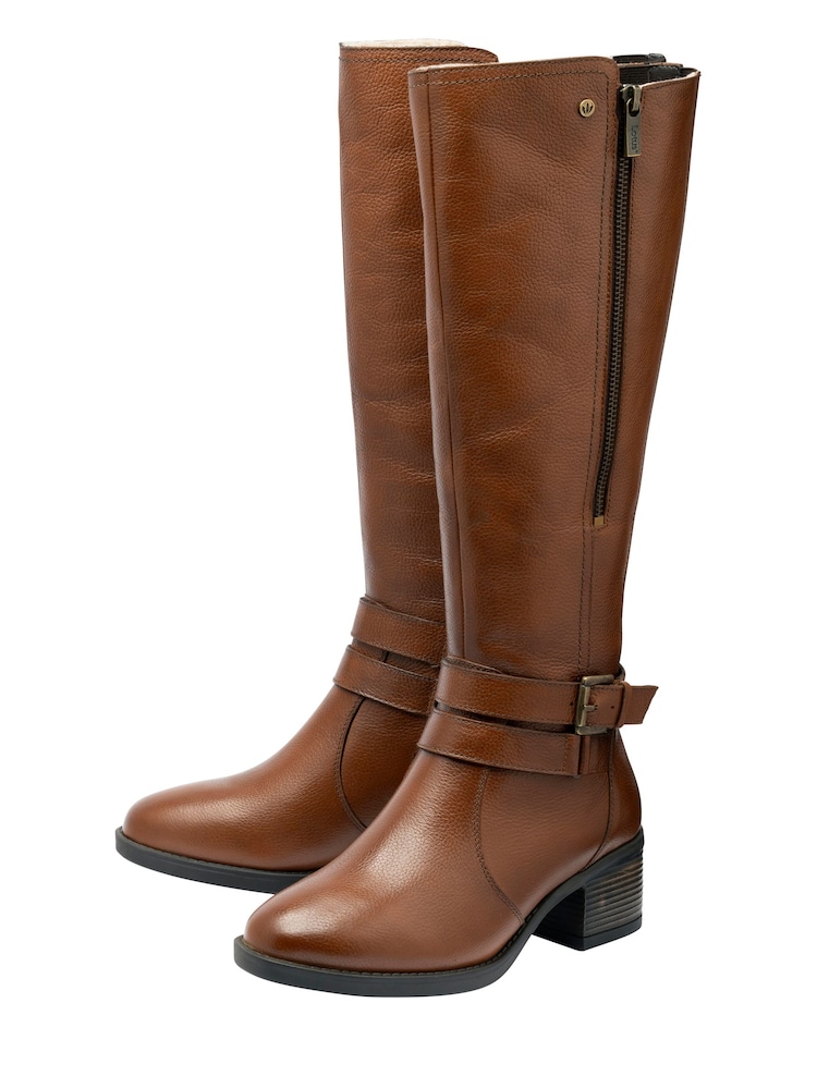 Lotus Brown Leather Leg Boots - Image 2 of 4 Lotus Brown Leather Leg Boots - Image 2 of 4