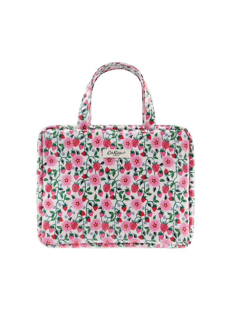 Cath Kidston Pink Strawberry Two Part Wash Bag with Handles - Image 1 of 2