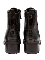 Lotus Brown Block Heel Zip-Up Ankle Boots - Image 3 of 4