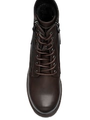 Lotus Brown Block Heel Zip-Up Ankle Boots - Image 4 of 4