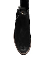 Lotus Black Leather Wedge Ankle Boots - Image 4 of 4