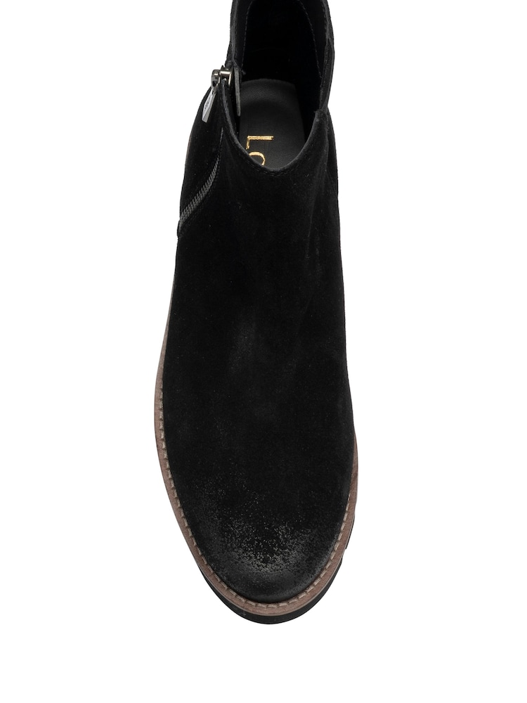 Lotus Black Leather Wedge Ankle Boots - Image 4 of 4 Lotus Black Leather Wedge Ankle Boots - Image 4 of 4