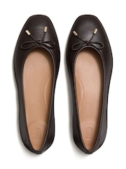 FitFlop Brown Delicato Bow Soft Leather Ballet Flats - Image 2 of 4