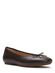 FitFlop Brown Delicato Bow Soft Leather Ballet Flats - Image 3 of 4