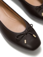 FitFlop Brown Delicato Bow Soft Leather Ballet Flats - Image 4 of 4