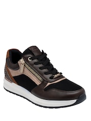 Lotus Brown Casual Side Zip Trainers - Image 1 of 4