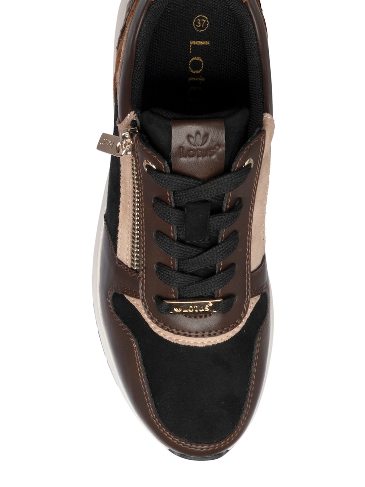 Lotus Brown Casual Side Zip Trainers - Image 4 of 4 Lotus Brown Casual Side Zip Trainers - Image 4 of 4