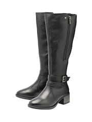 Lotus Black Leather Leg Boots - Image 2 of 4