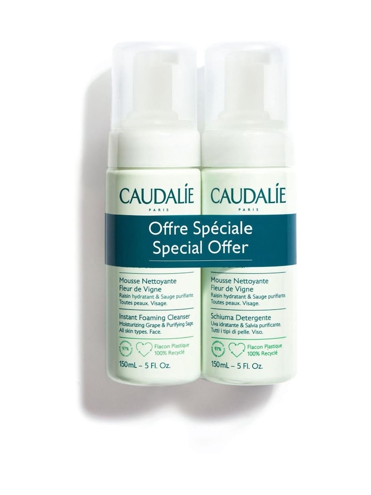 Caudalie Vinoclean Instant Foaming Cleanser Duo 2 x 150ml (worth £30) - Image 1 of 5